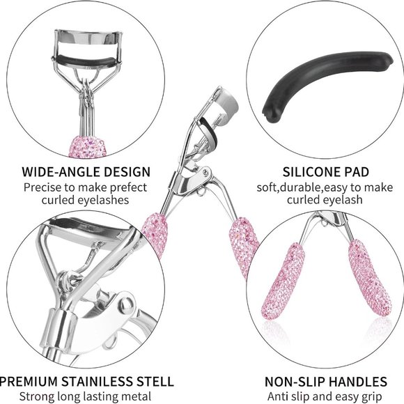 NWT Sparkling Crystal Rhinestone Bling Pink Stocking Stuffers Makeup Bru… - Picture 12 of 17